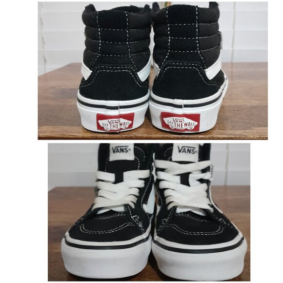 Little Kid's Black White High Top Vans Sneakers sz 11 - Picture 8 of 8